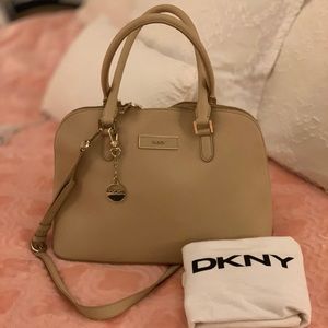 DKNY Tan/Nude Saffiano Leather Purse